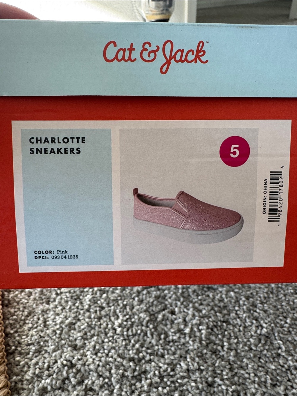 Cat & Jack Pink Glitter Slip-On Kids Sneakers